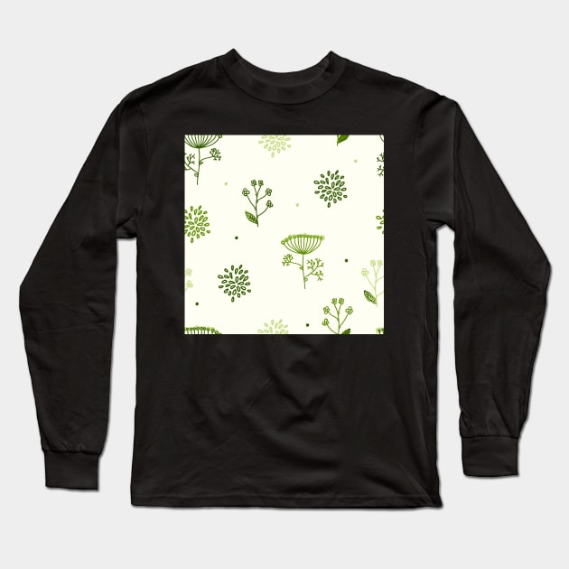 Elegance Seamless pattern with flowers Long Sleeve T-Shirt by Olga Berlet